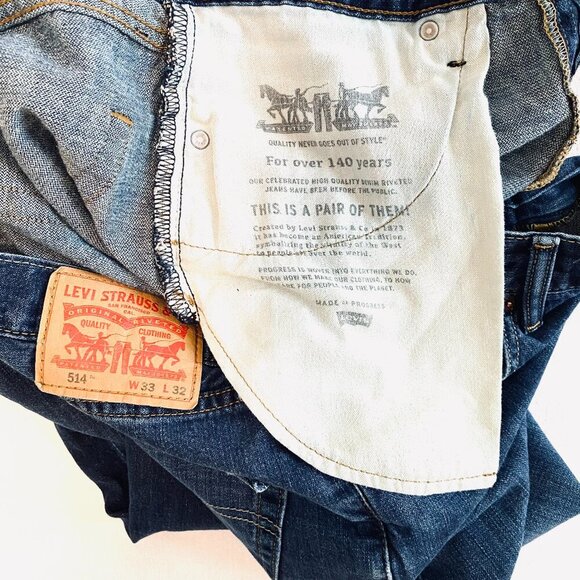 Levi's 514 jeans Men's 33 dark denim wash classic straight leg unisex - Picture 9 of 9